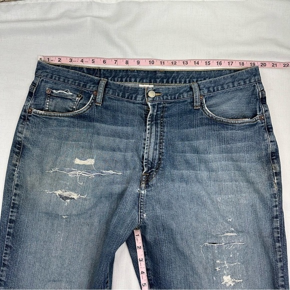 Vintage Y2K Lucky Brand Size 38 x 33.5 Destroyed Distressed Bootcut Jeans - Picture 12 of 15